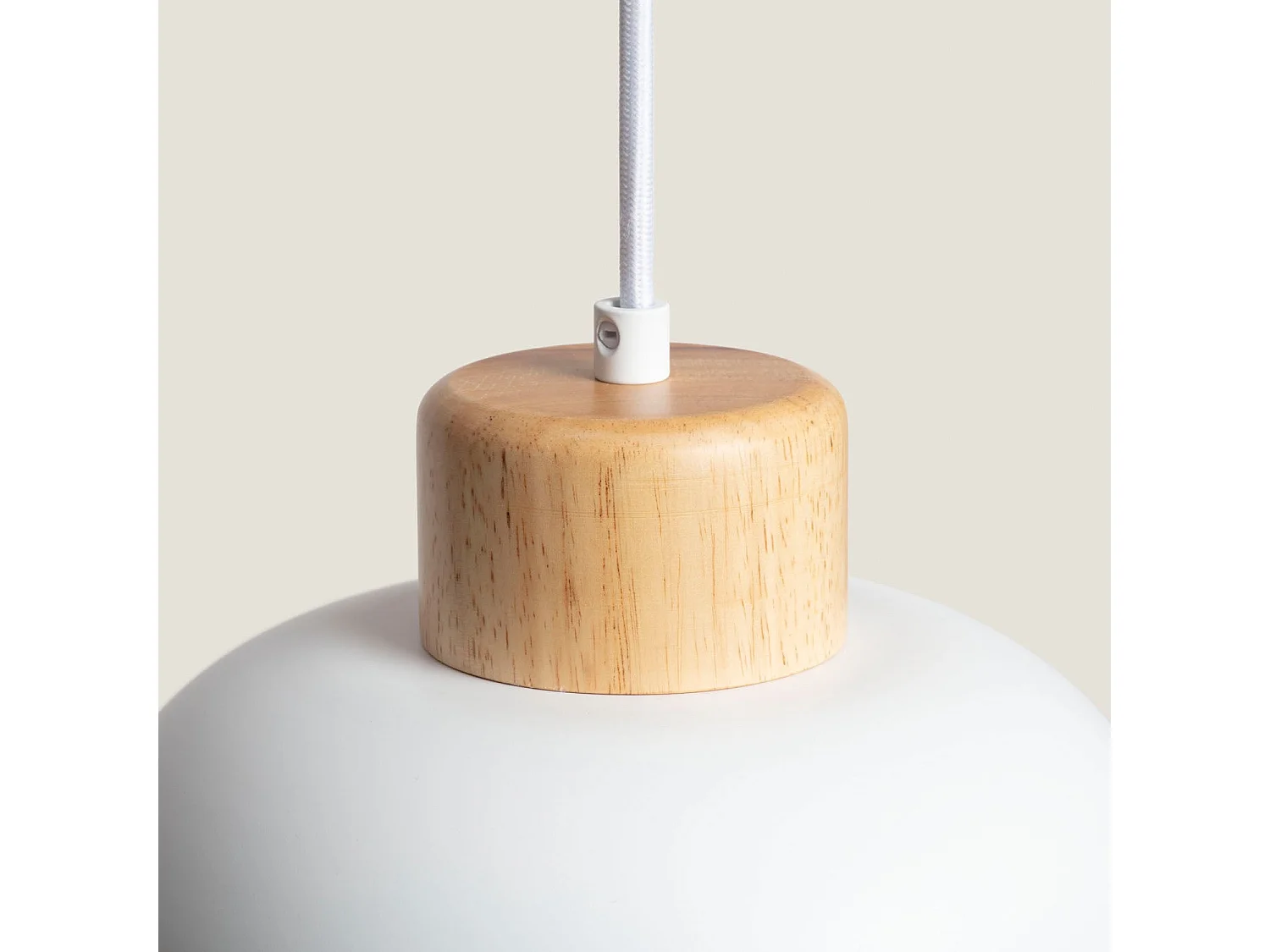 Lámpara Colgante Metal y Madera Wawak Blanco