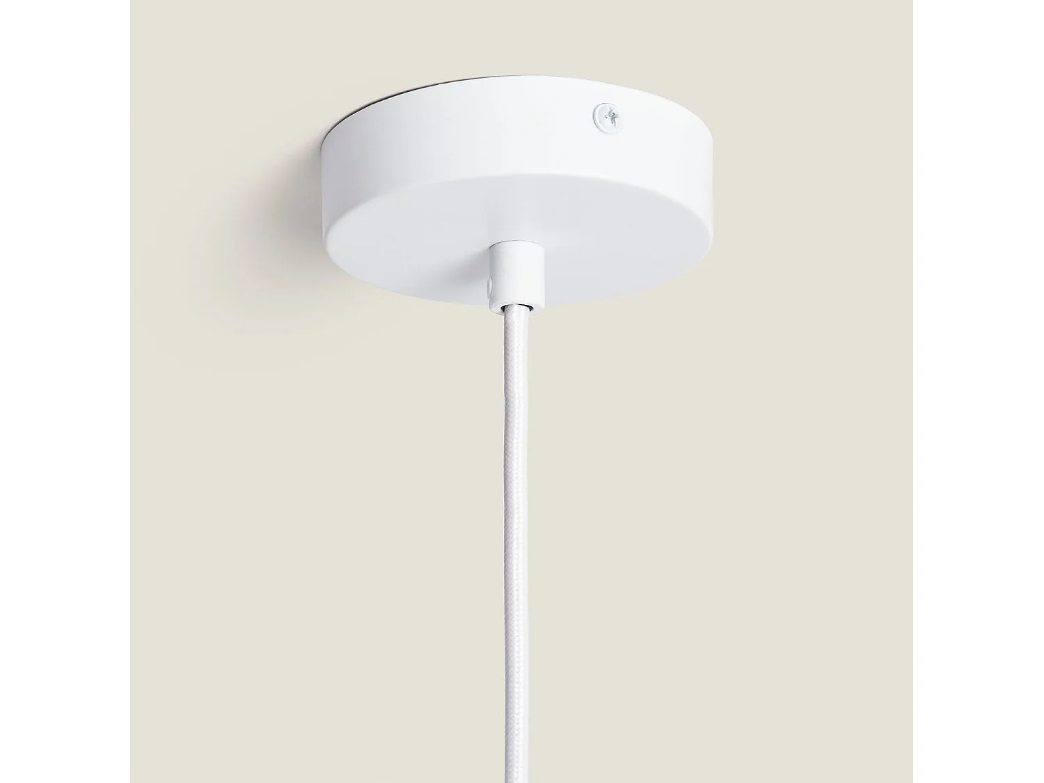 Lámpara Colgante Metal y Madera Wawak Blanco