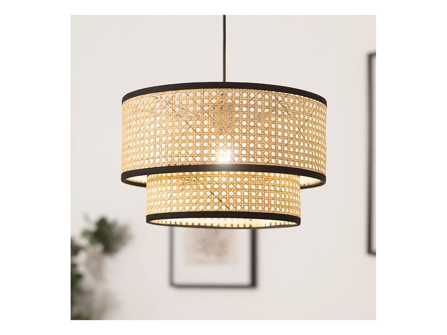 Suspension Rotin Huela Doppio Naturel