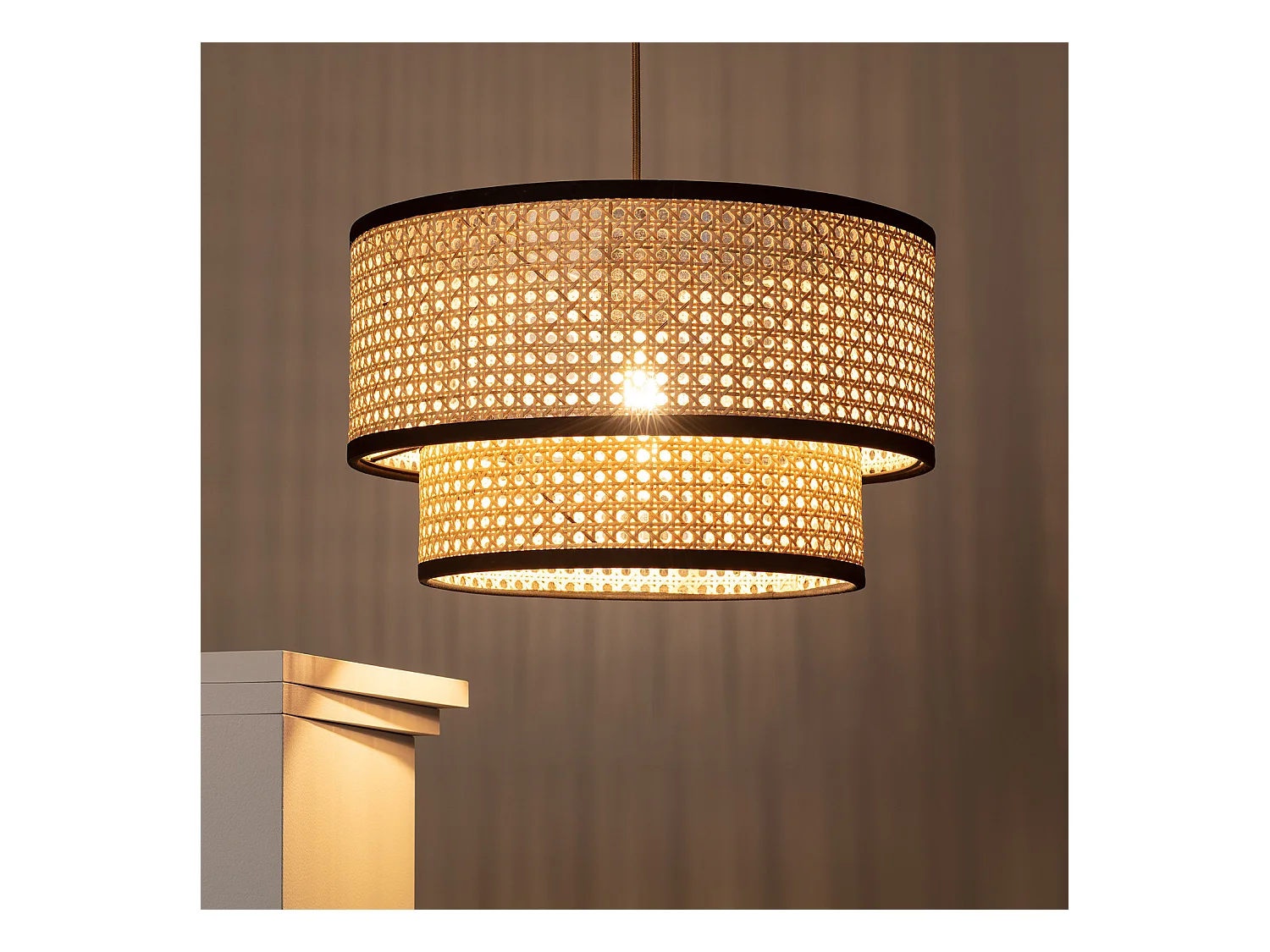 Suspension Rotin Huela Doppio Naturel