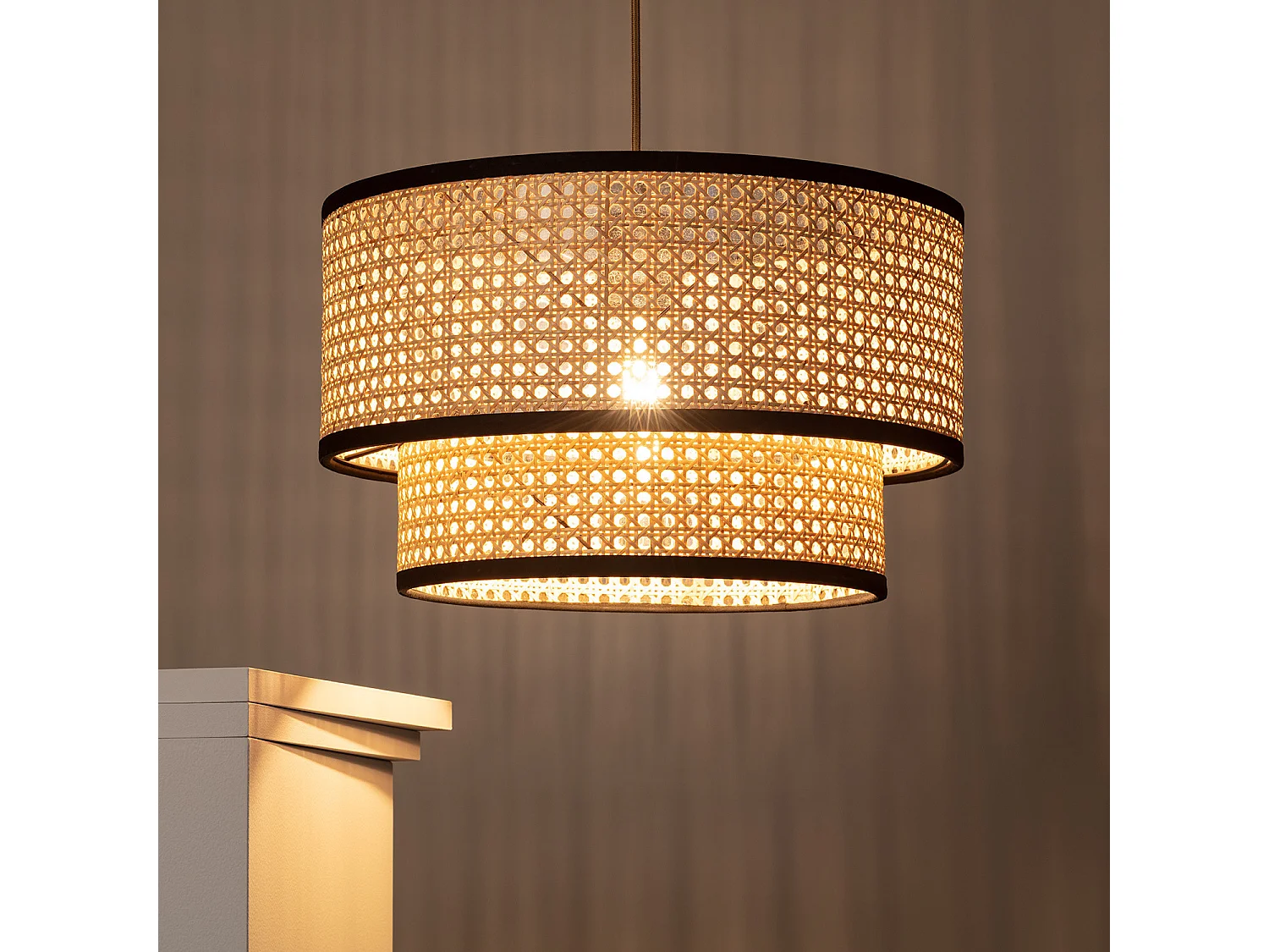 Suspension Rotin Huela Doppio Naturel