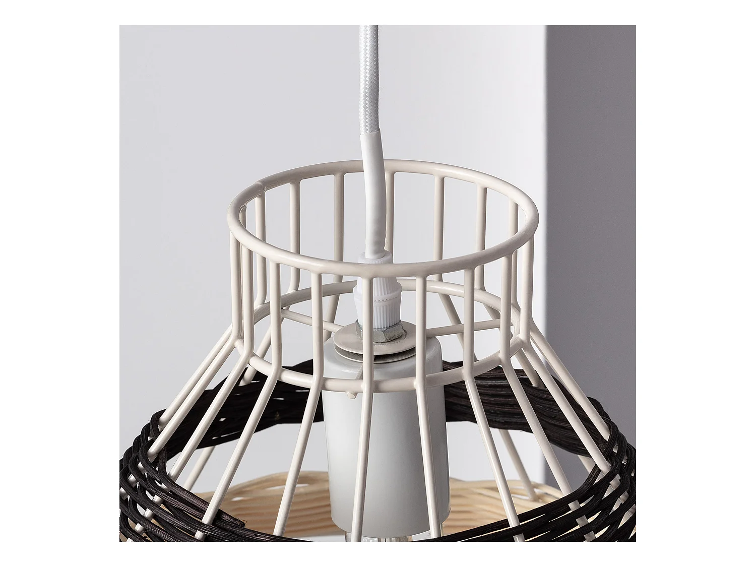 Lampada a Sospensione in Rattan Wasari Nero