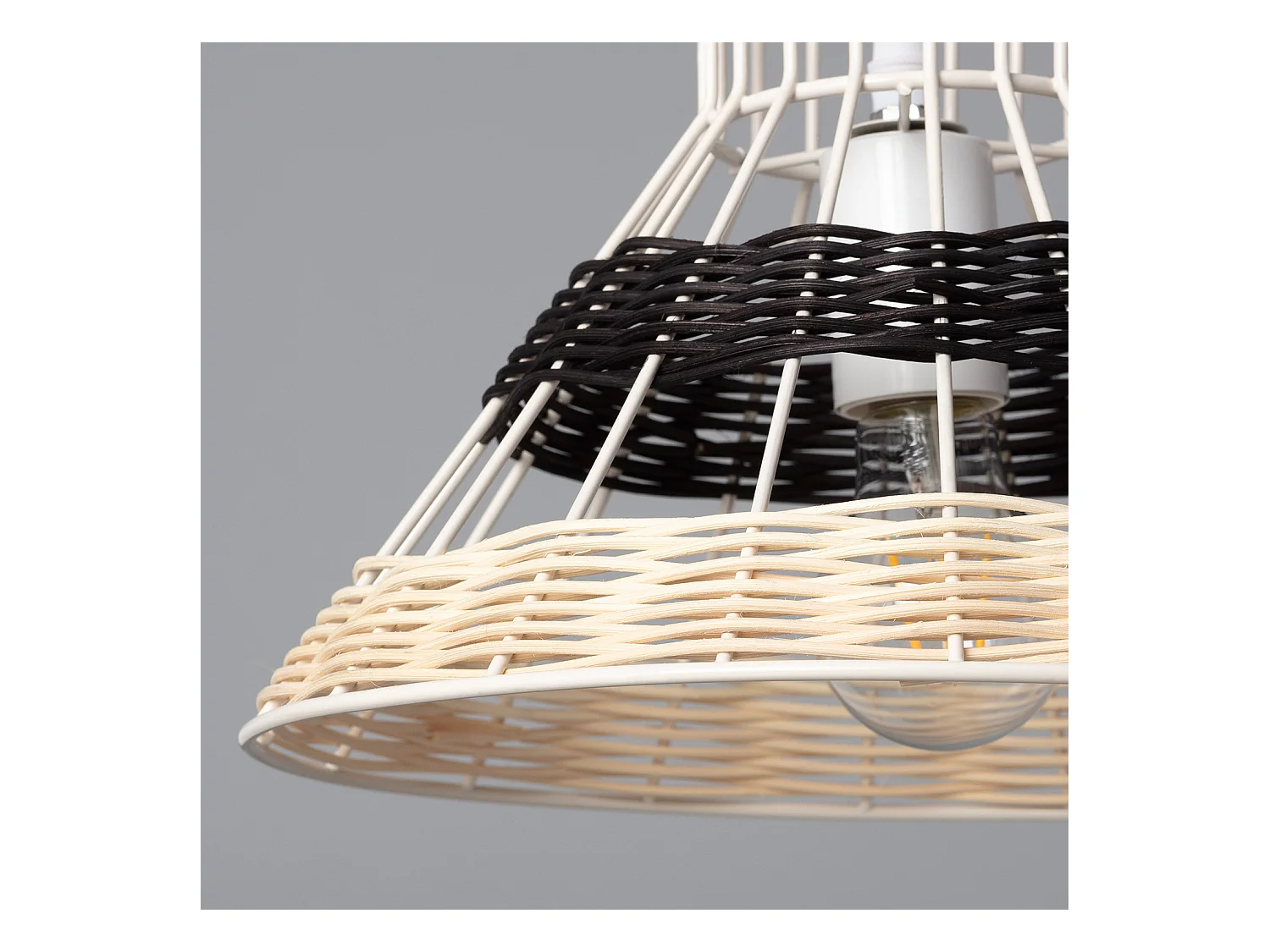 Lampada a Sospensione in Rattan Wasari Nero