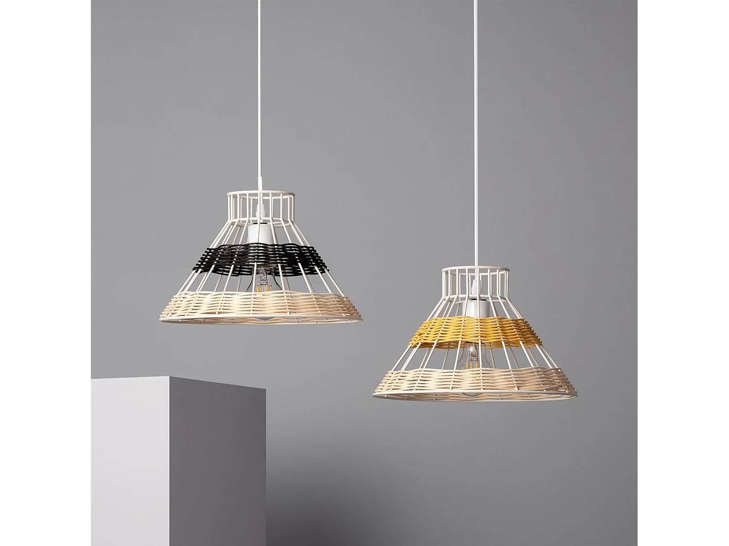 Suspension Rotin Wasari Noir