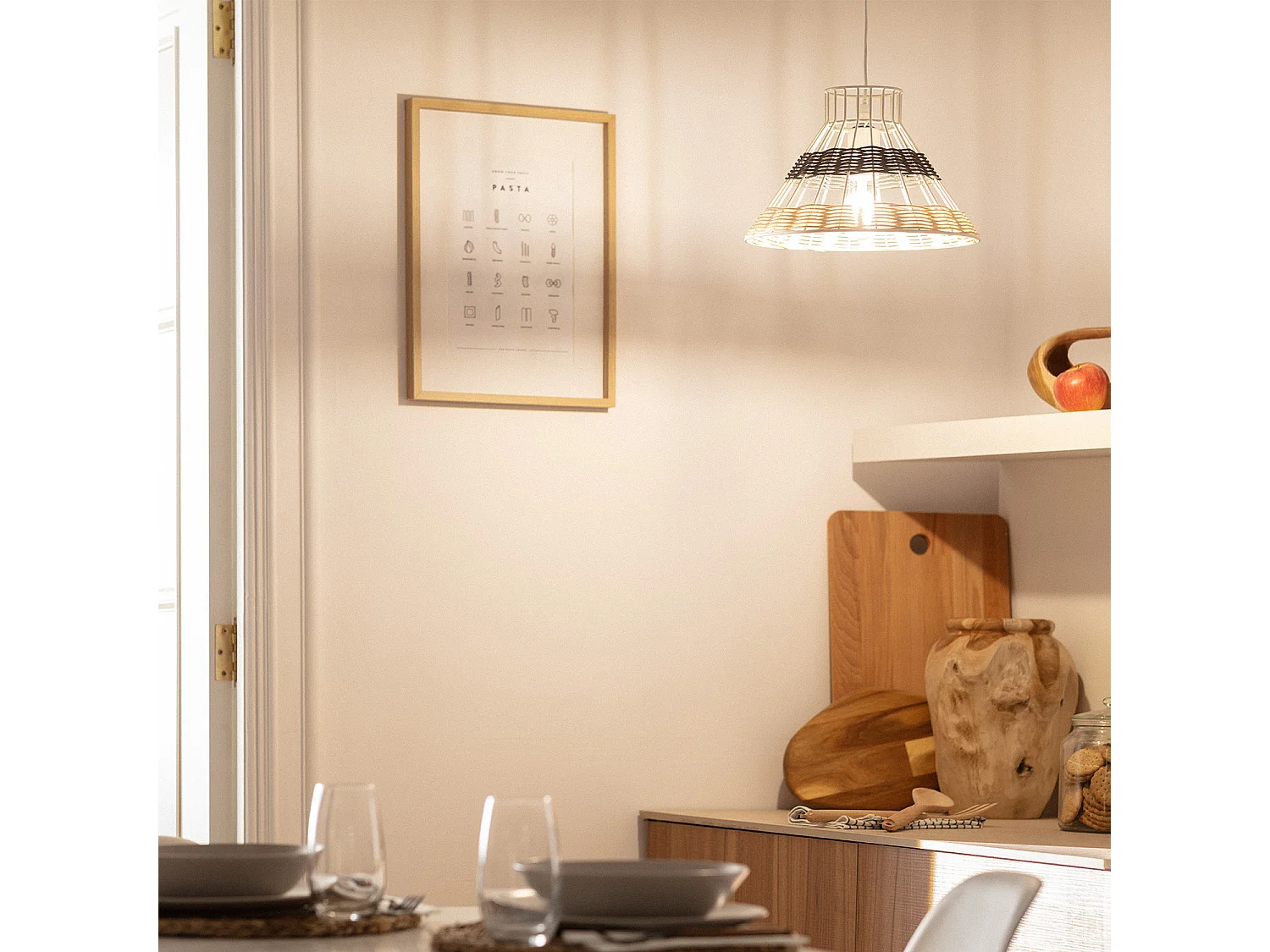 Suspension Rotin Wasari Noir