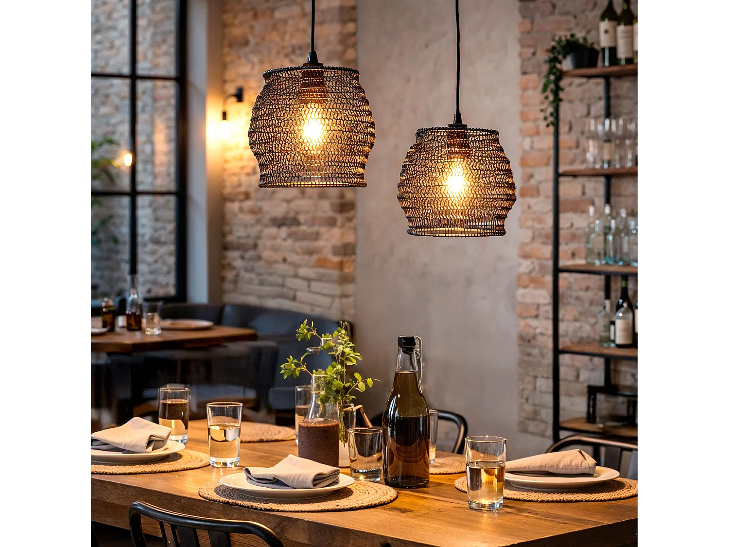 Suspension Métal Kimolos Noir