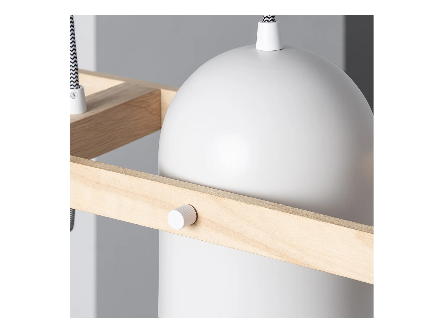 Lámpara Colgante Madera y Metal Klarhet Blanco