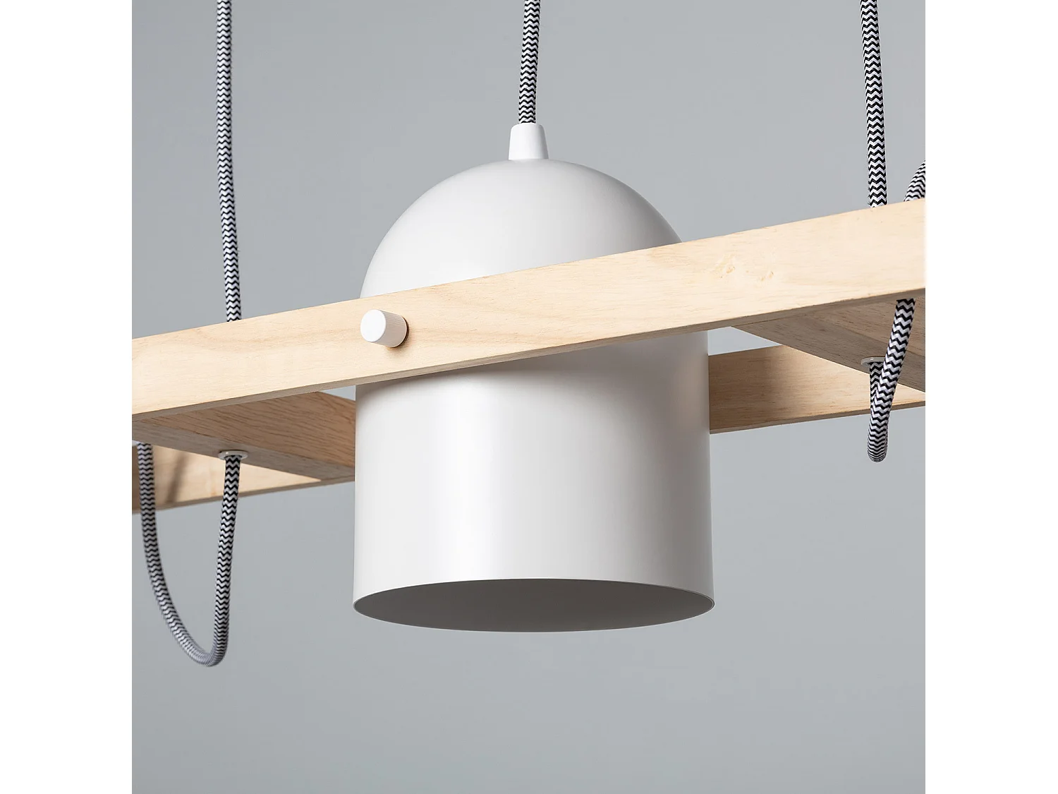 Suspension Métal et Bois Klarhet Blanc