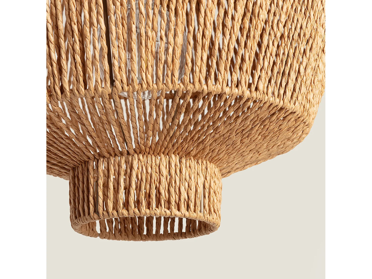 Lampada a Sospensione Carta Intrecciata Simara Marrone