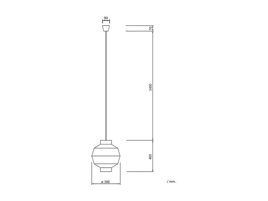 Lampada a Sospensione Carta Intrecciata Simara Marrone