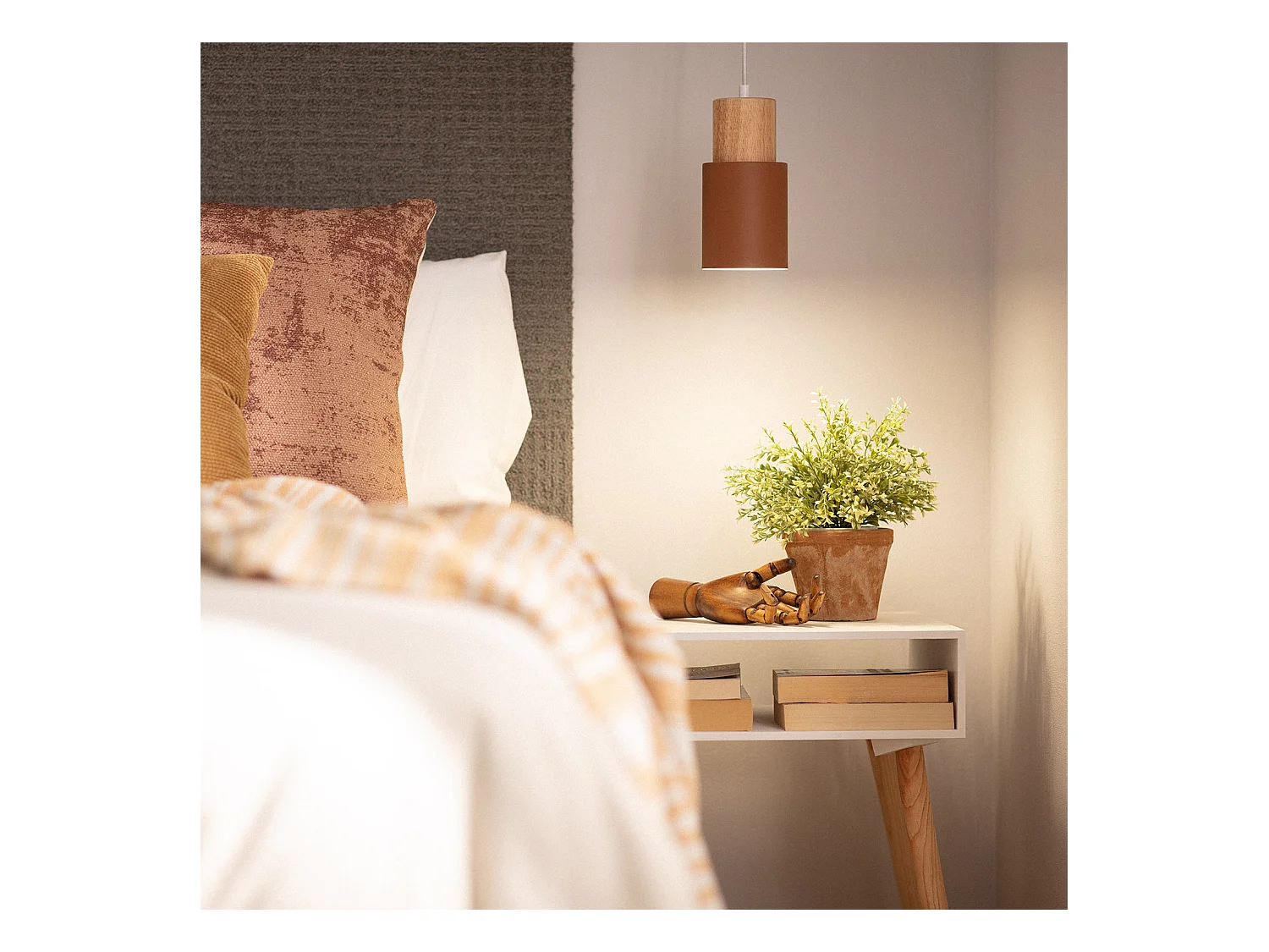 Suspension Bois et Métal Kidonge  Brun