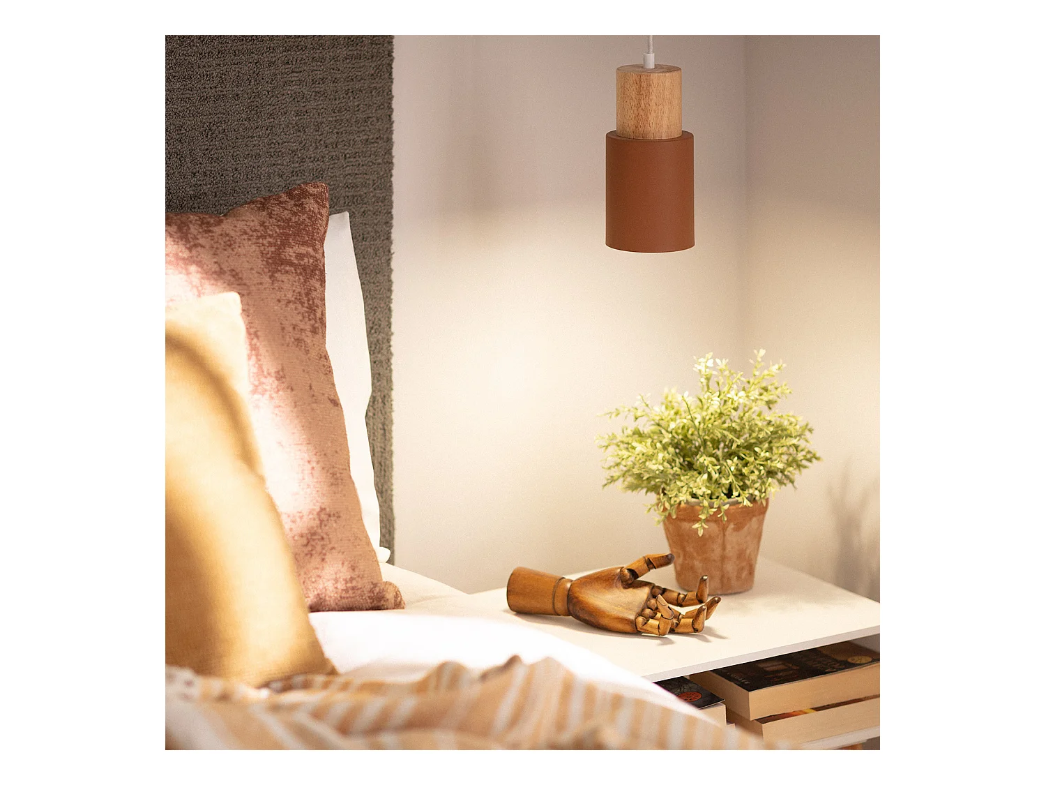 Suspension Bois et Métal Kidonge  Brun