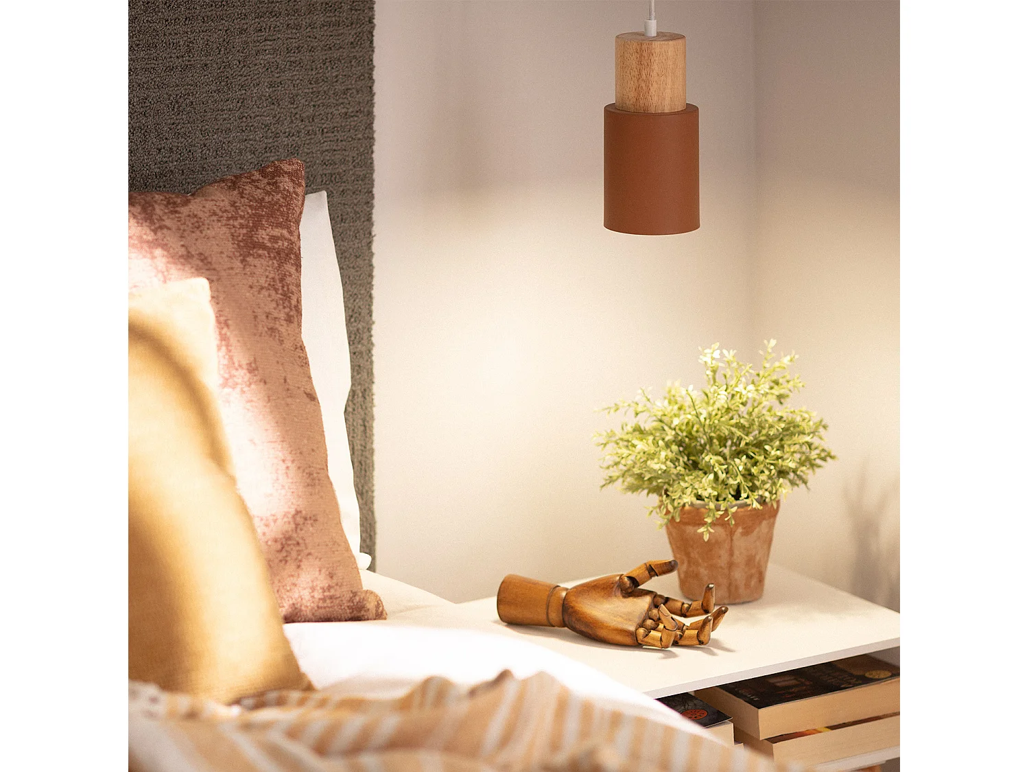 Suspension Bois et Métal Kidonge  Brun