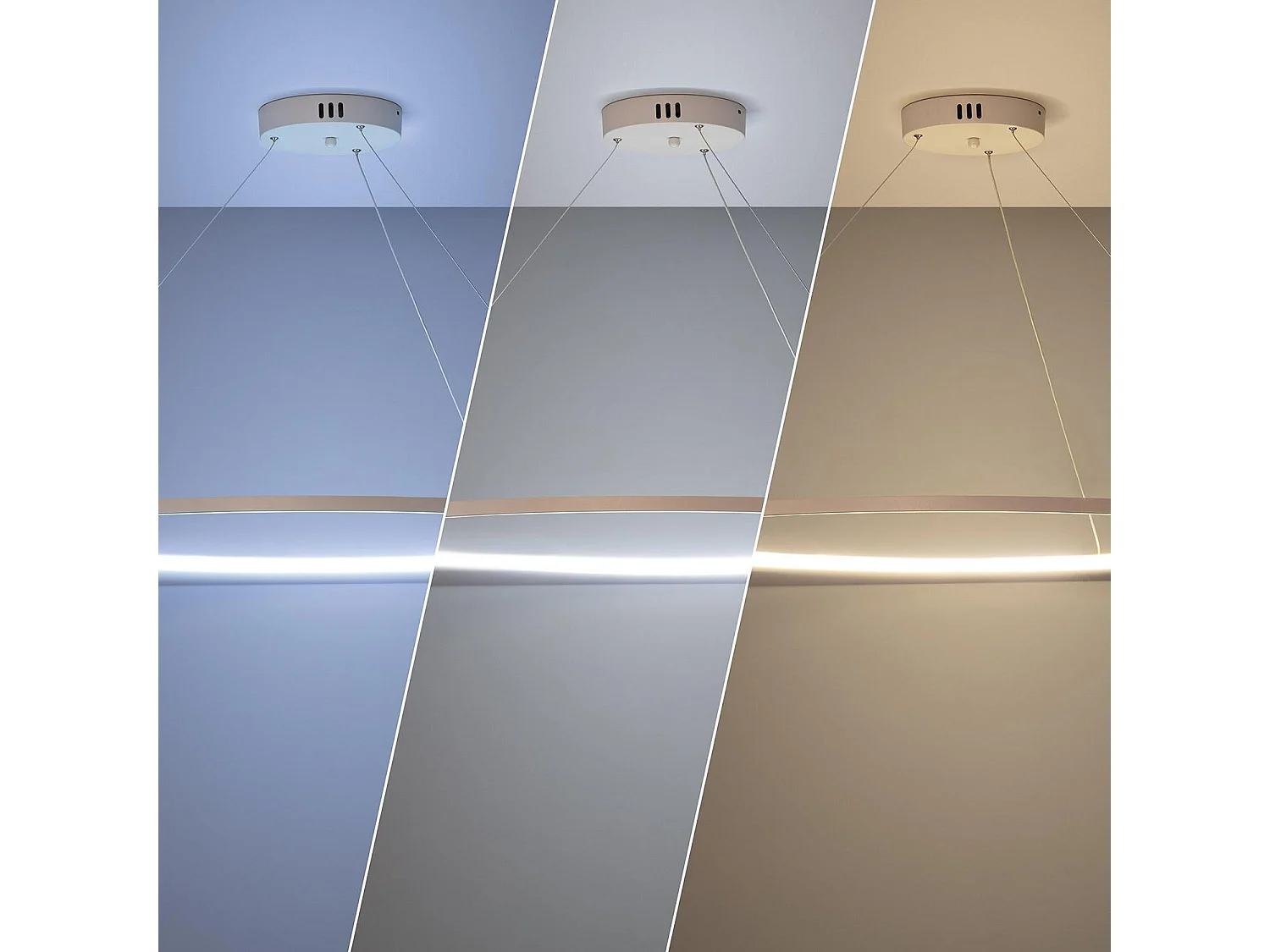 Lámpara Colgante LED 28W Aluminio CCT Seleccionable Big Ivalo Ø 1 Metro Blanco