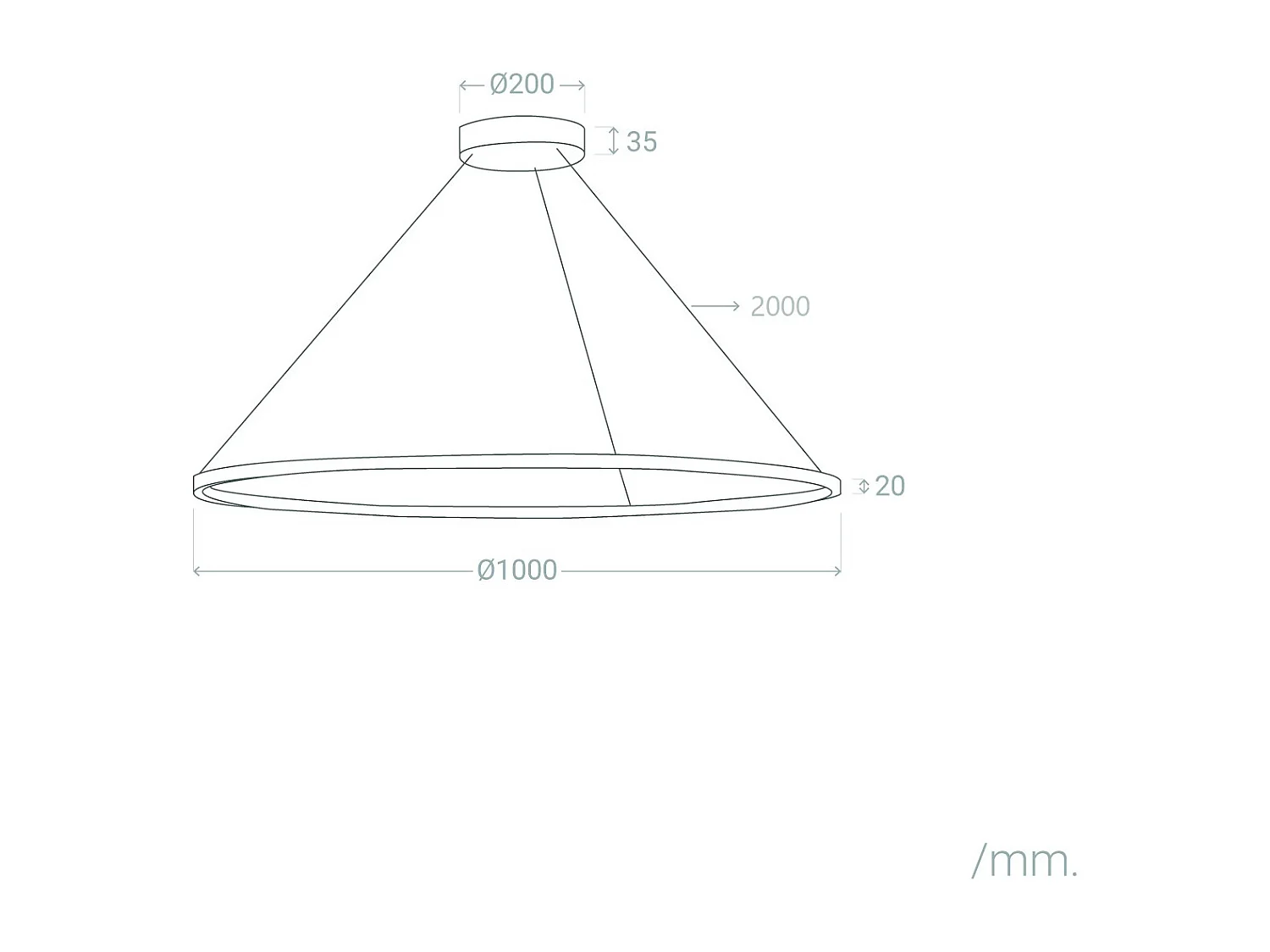 Lámpara Colgante LED 28W Aluminio CCT Seleccionable Big Ivalo Ø 1 Metro Blanco