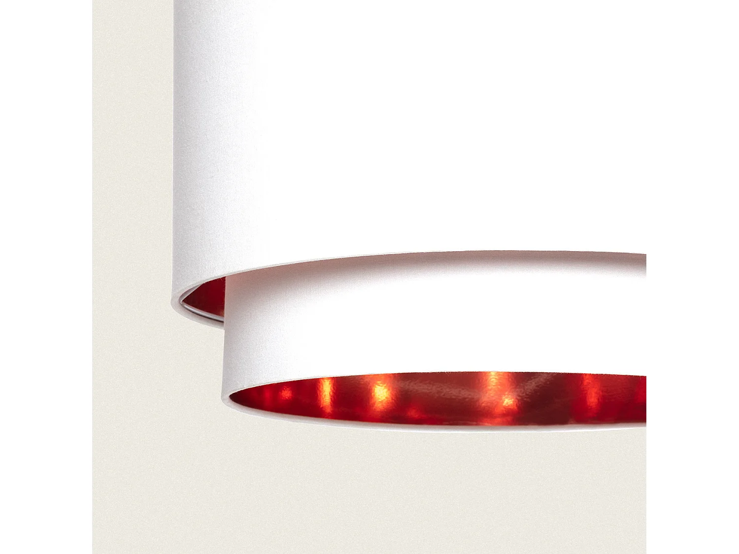 Lampada a Sospensione Tessuto Bello Duo Riflesso Bianco