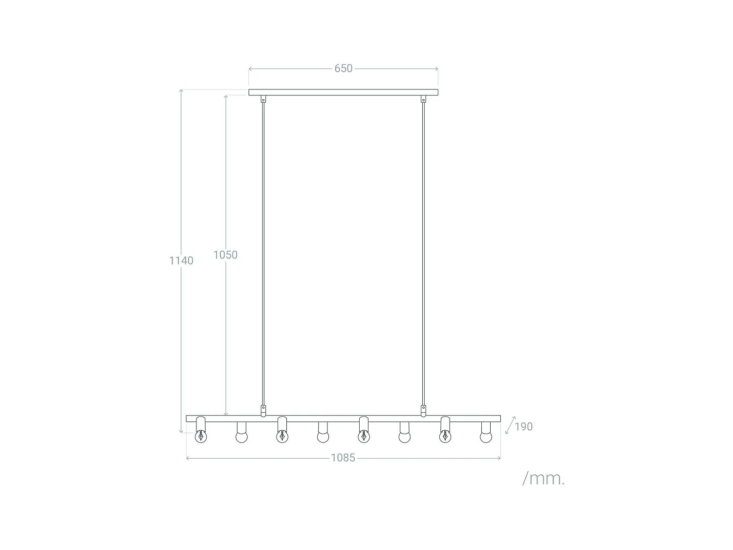 Lámpara Colgante Lineal Metal Garland Negro