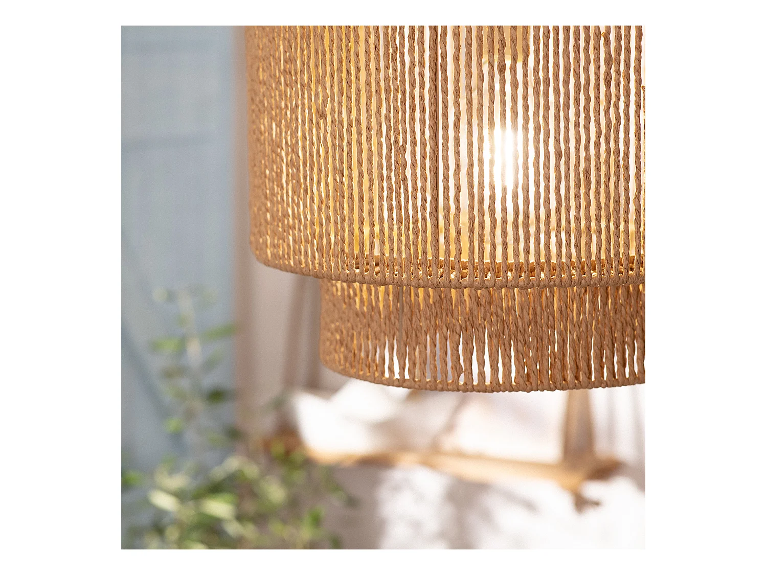 Lampada a Sospensione Carta Intrecciata Neka Naturale