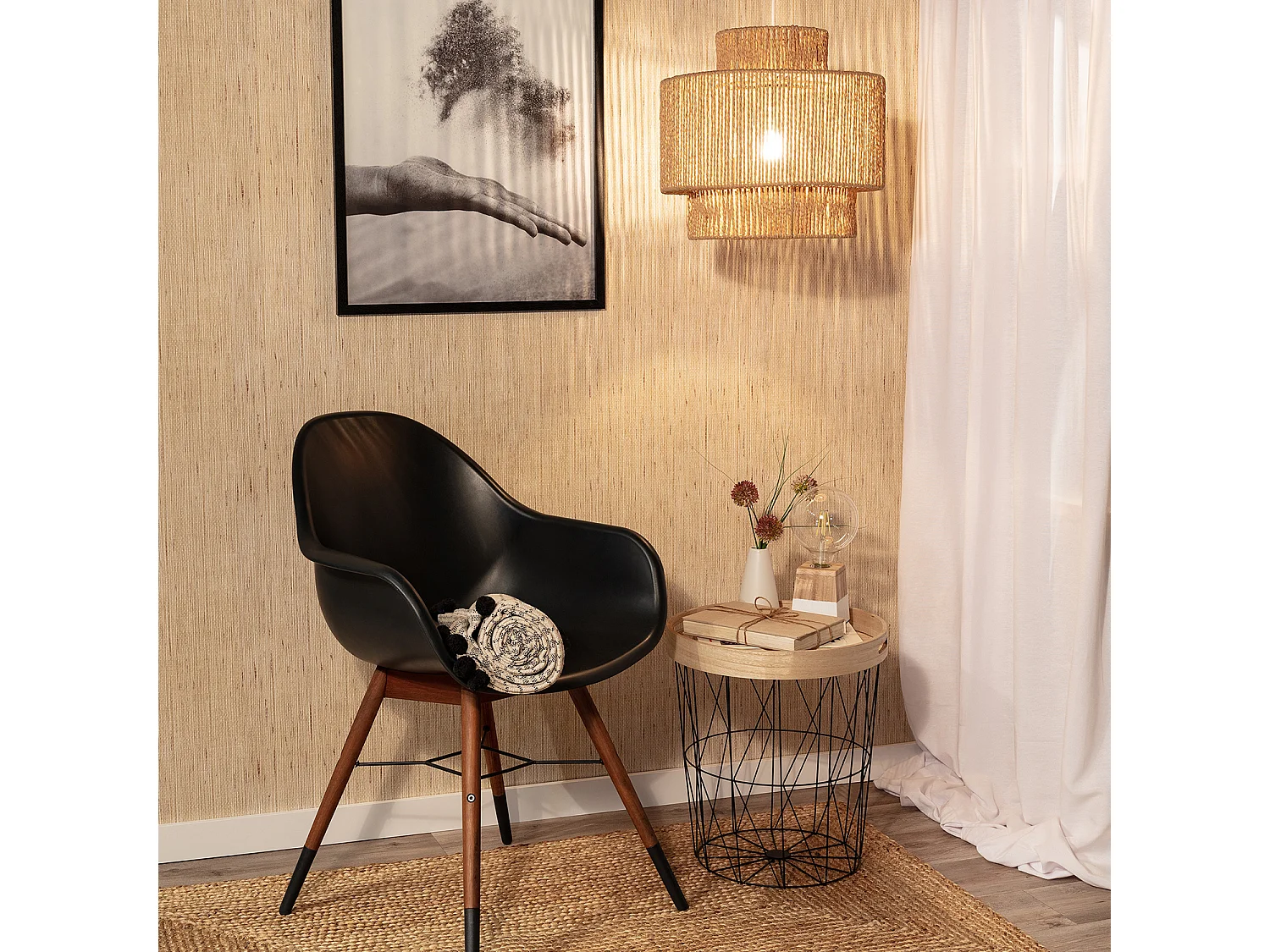 Suspension Papier Tressé Kena Naturel