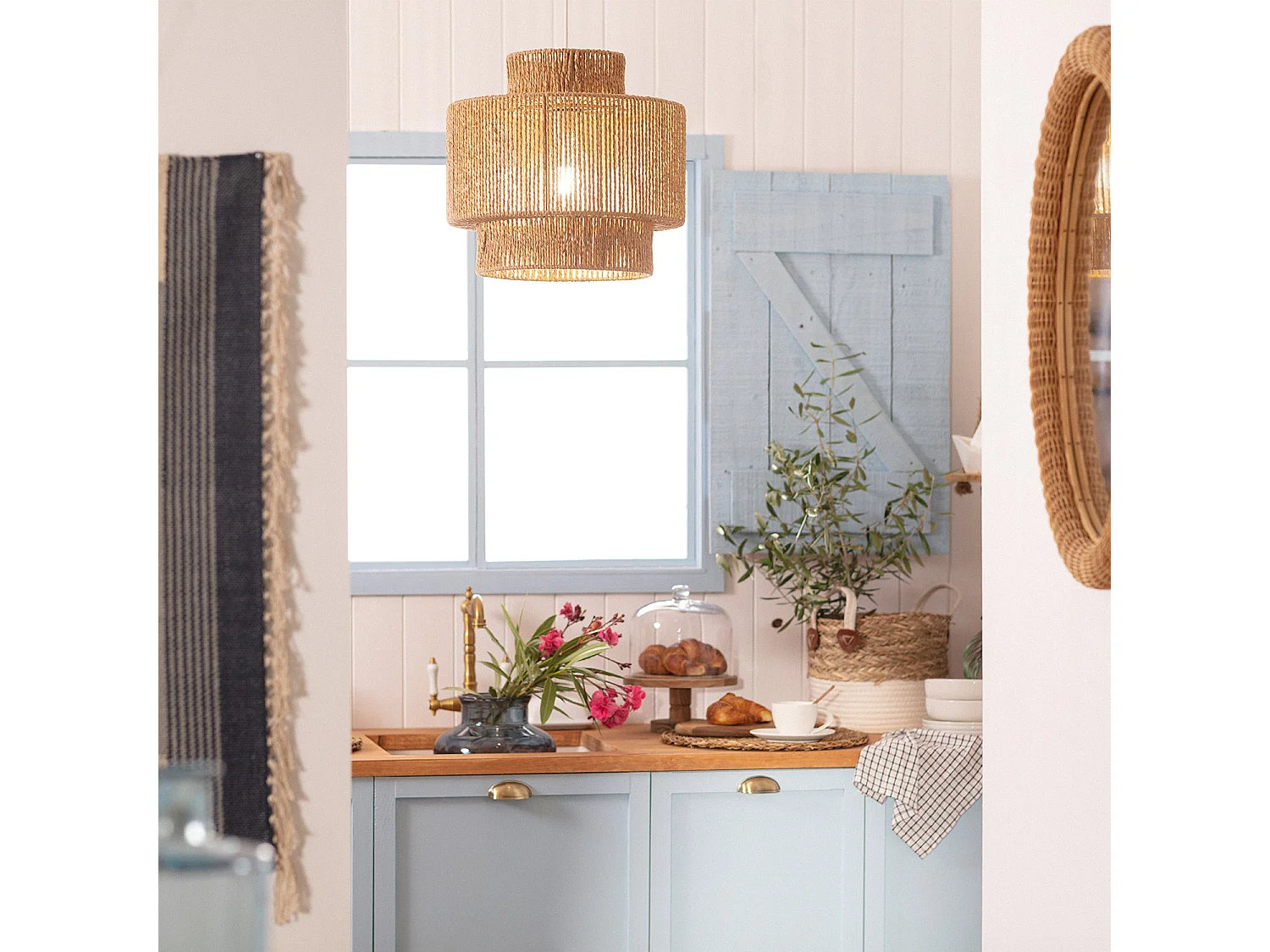 Suspension Papier Tressé Kena Naturel