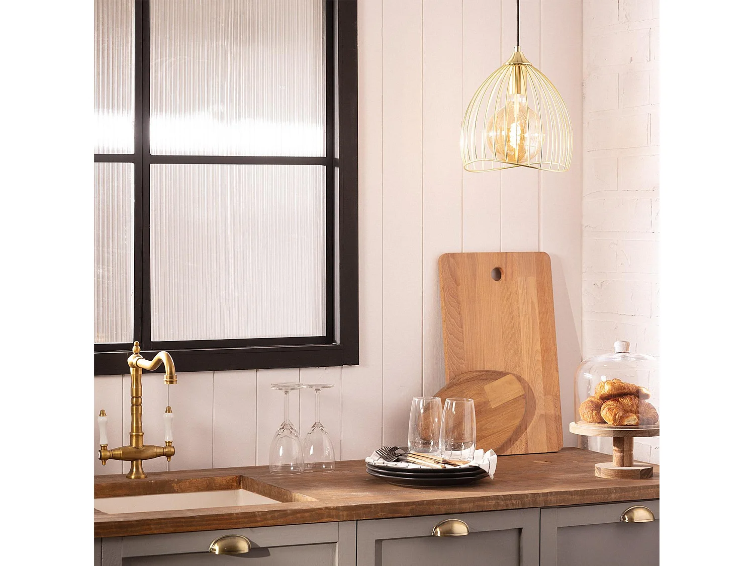 Suspension Métal Kibanda Bellús  Noir