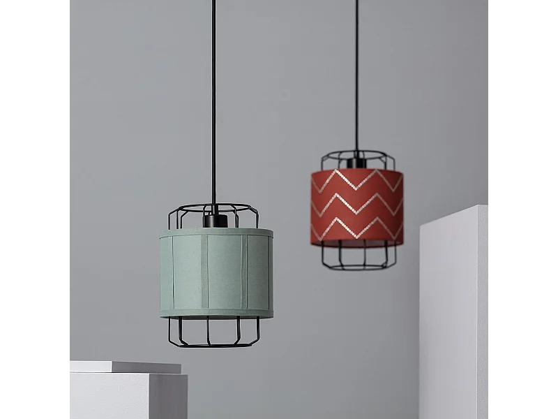 Lampada a Sospensione Tessuto Pointiza Rosso Mattone