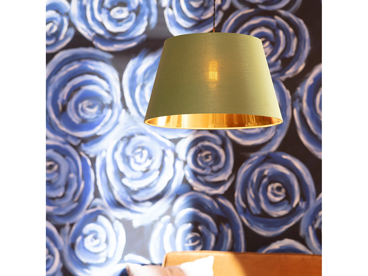 Lámpara Colgante Textil Baharia Verde Camo