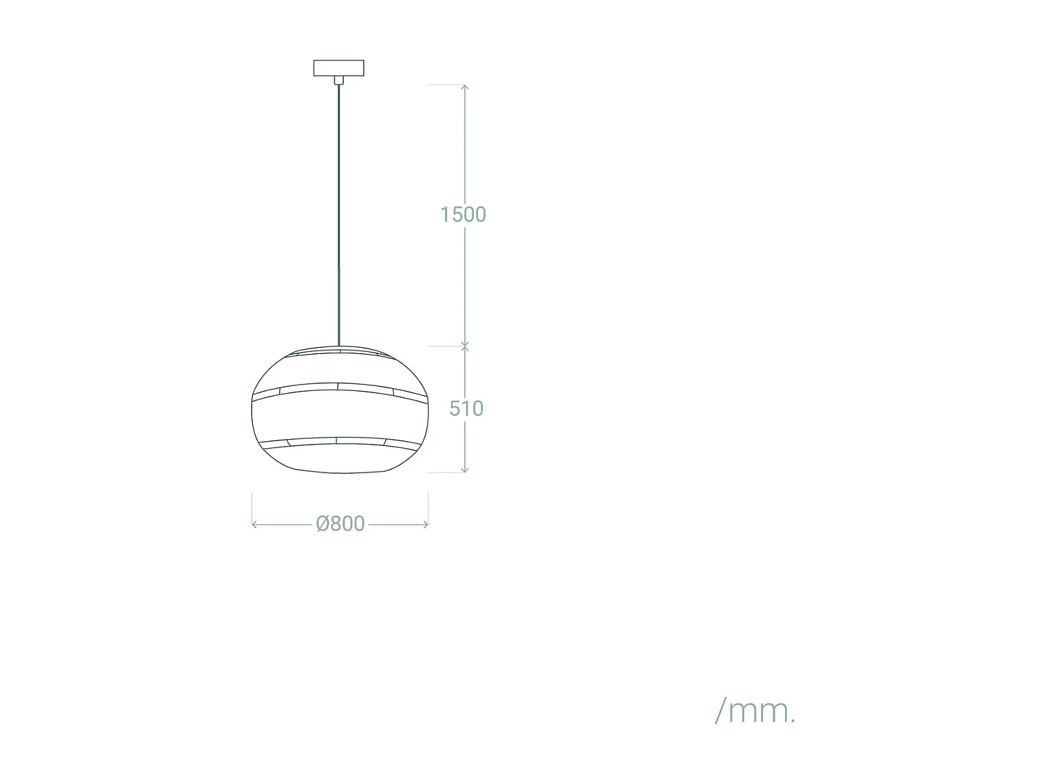 Suspension Rotin pour Extérieure Oblate Bulang Ø800 mm ILUZZIA Noir extérieur