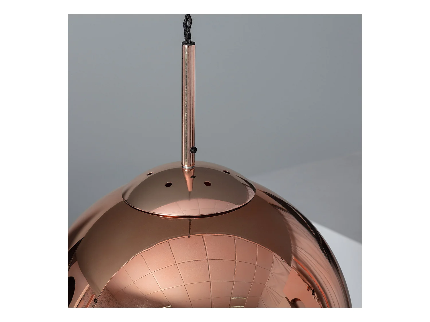 Lámpara Colgante Metal y Cristal Yelitza Oro Rosa