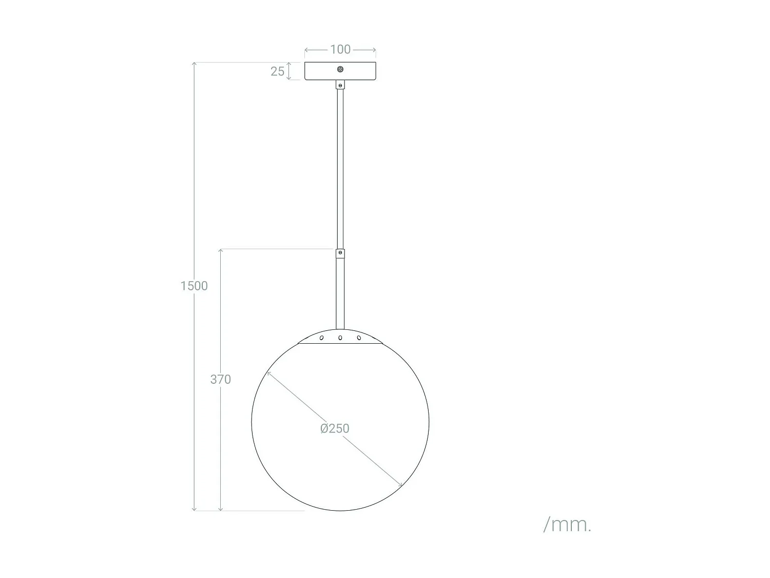 Suspension Métal et Verre Yelitza  Or rose