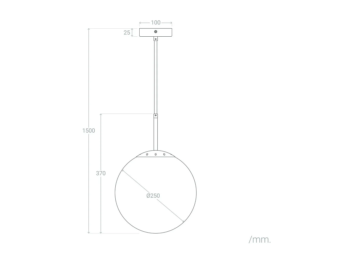 Suspension Métal et Verre Yelitza  Or rose