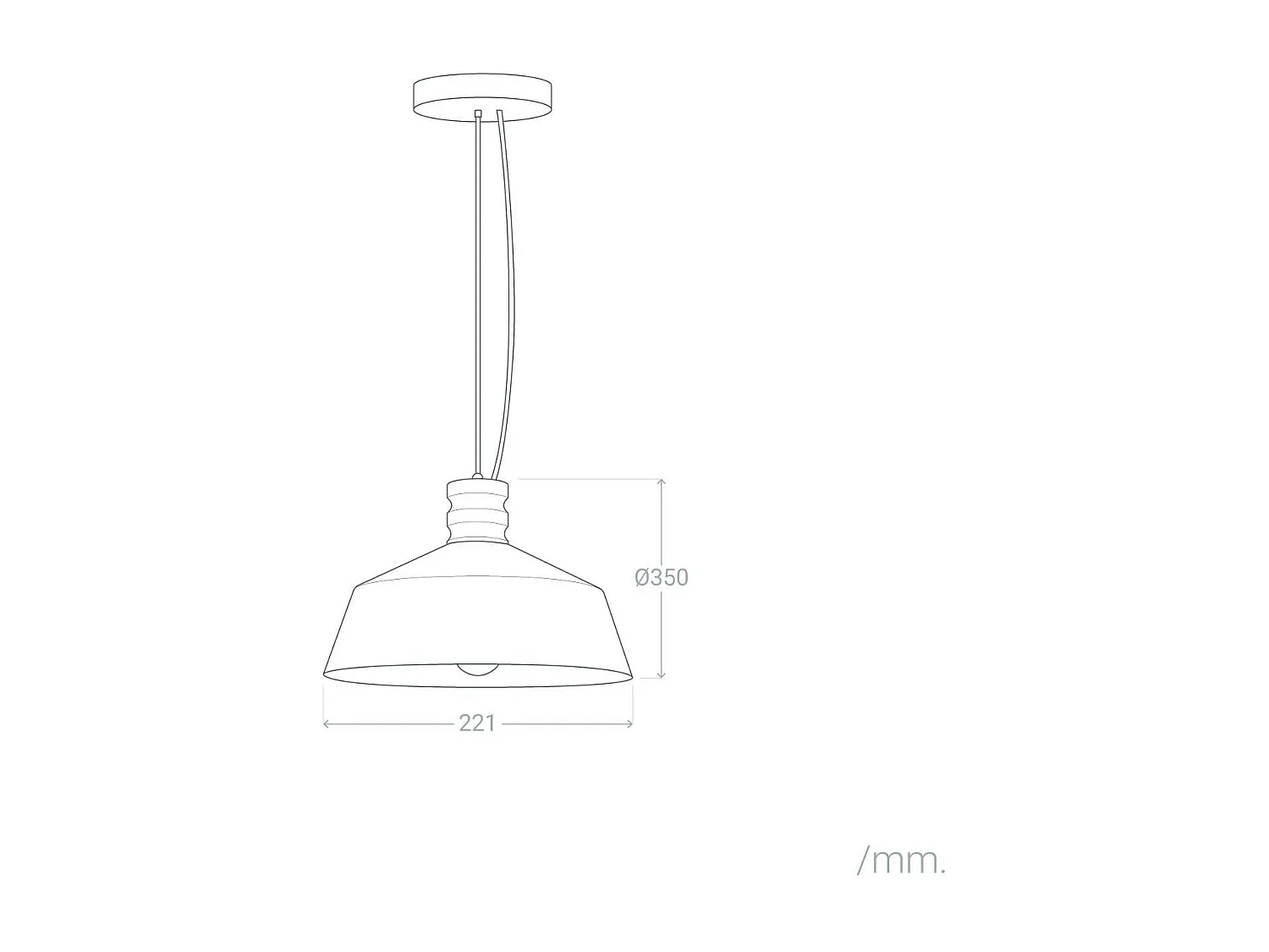 Lampada a Sospensione Cemento e Legno Kukojoa Grigio