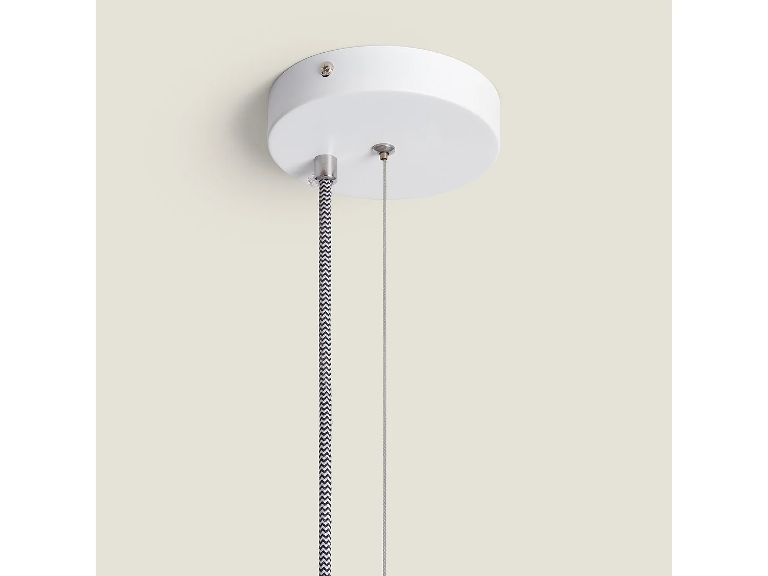 Lampada a Sospensione Cemento e Legno Kukojoa Grigio