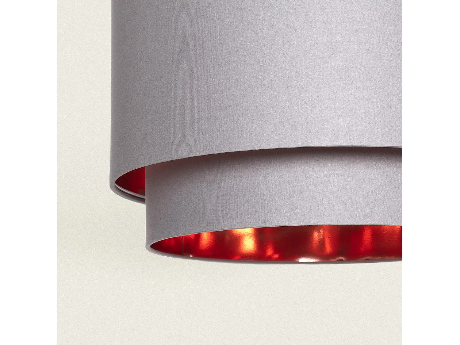 Lampada a Sospensione Tessuto Bello Duo Riflesso Grigio