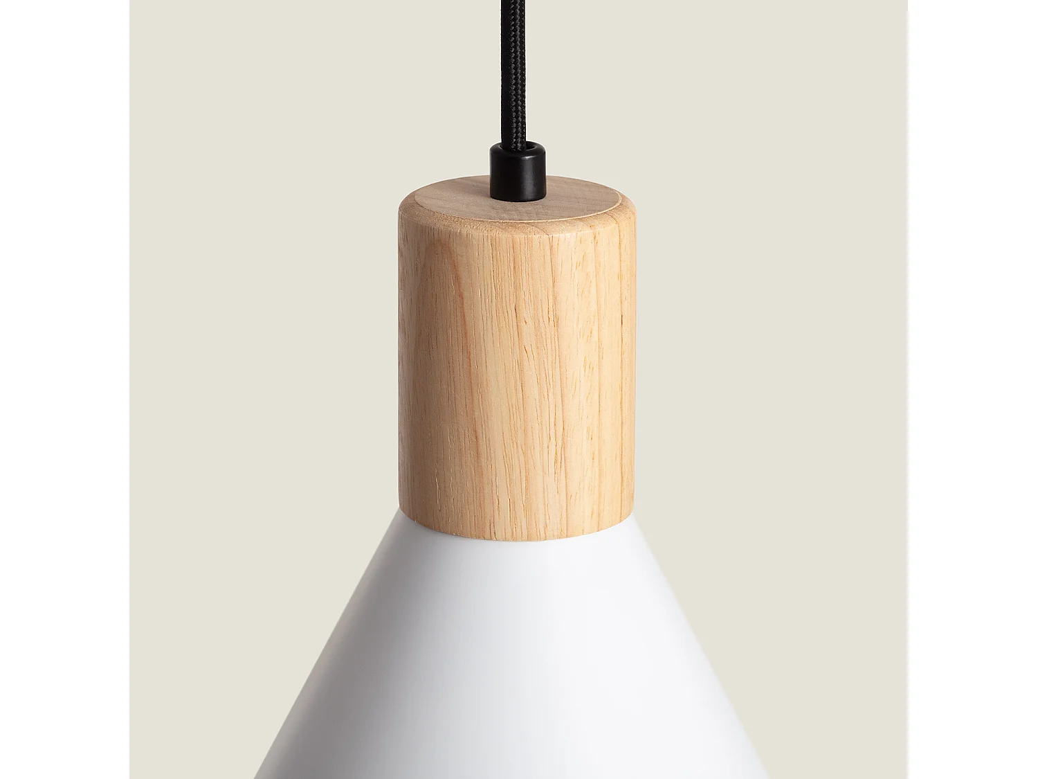 Lámpara Colgante Metal y Madera Arbat Blanco