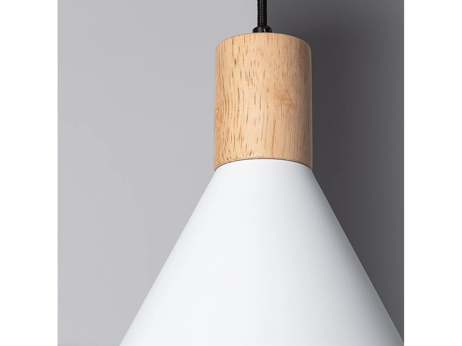 Suspension Aluminium et Bois Arbat Blanc