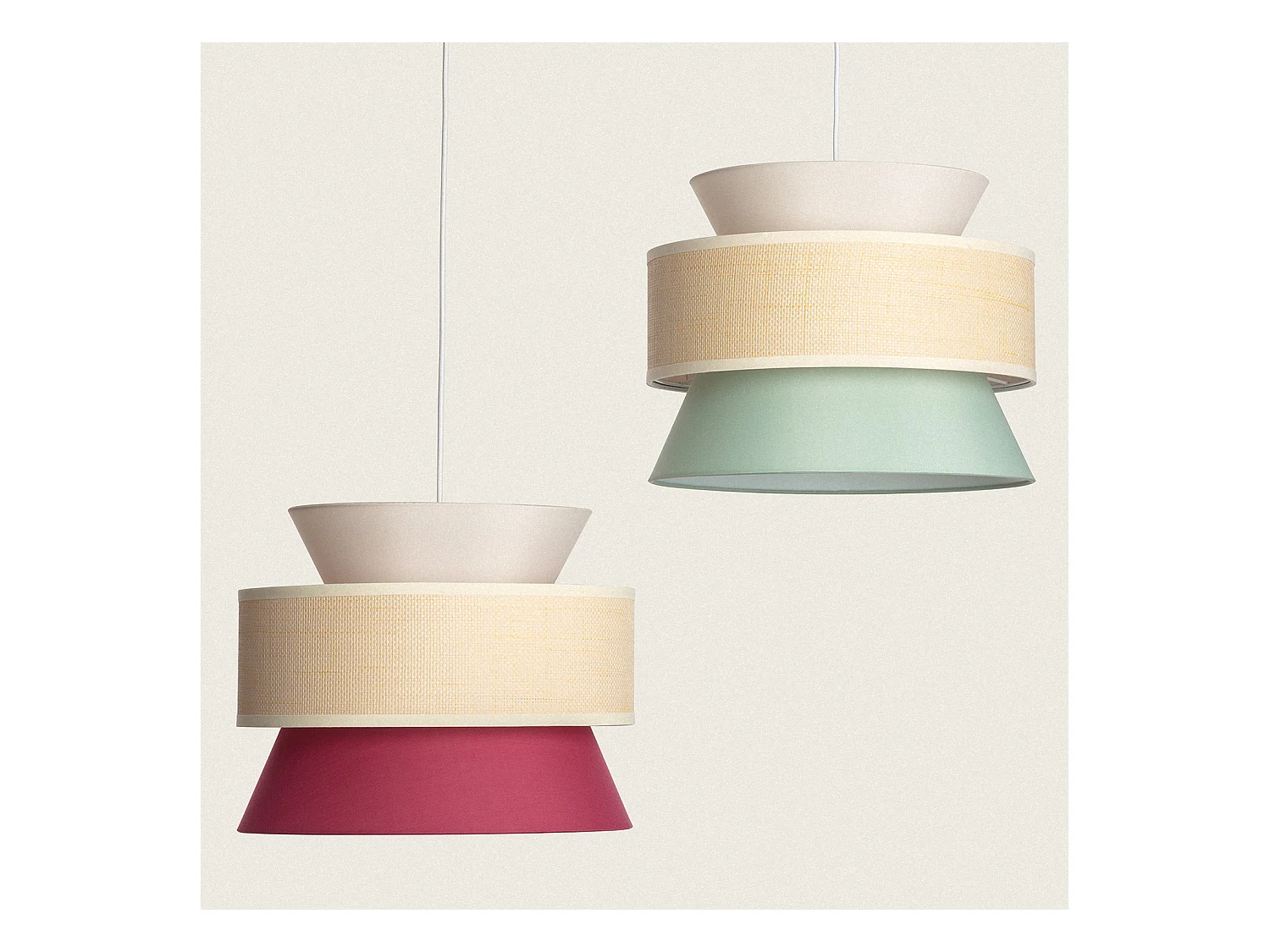 Lampada a Sospensione Tessuto Chulu Verde