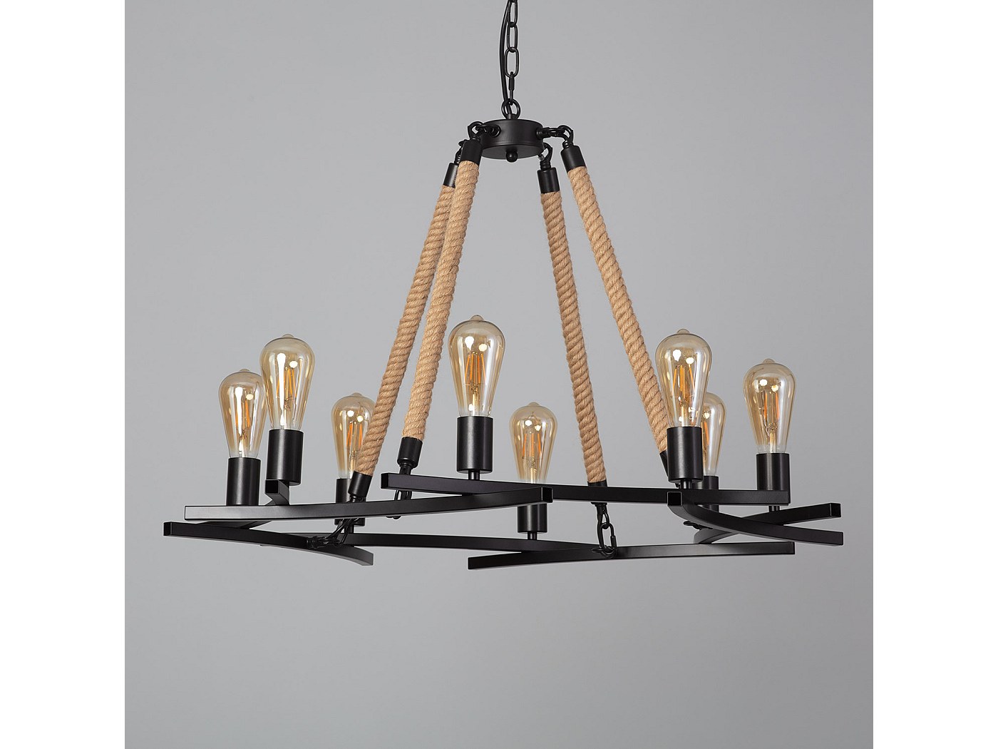 LAMPADARIO 3 LUCI SOSPENSIONE CORDA VINTAGE LAMPADA RETRÒ A SOSPENSIONE Corda Vintage Lampada Retro A Sospensione A Gabbia 88675305