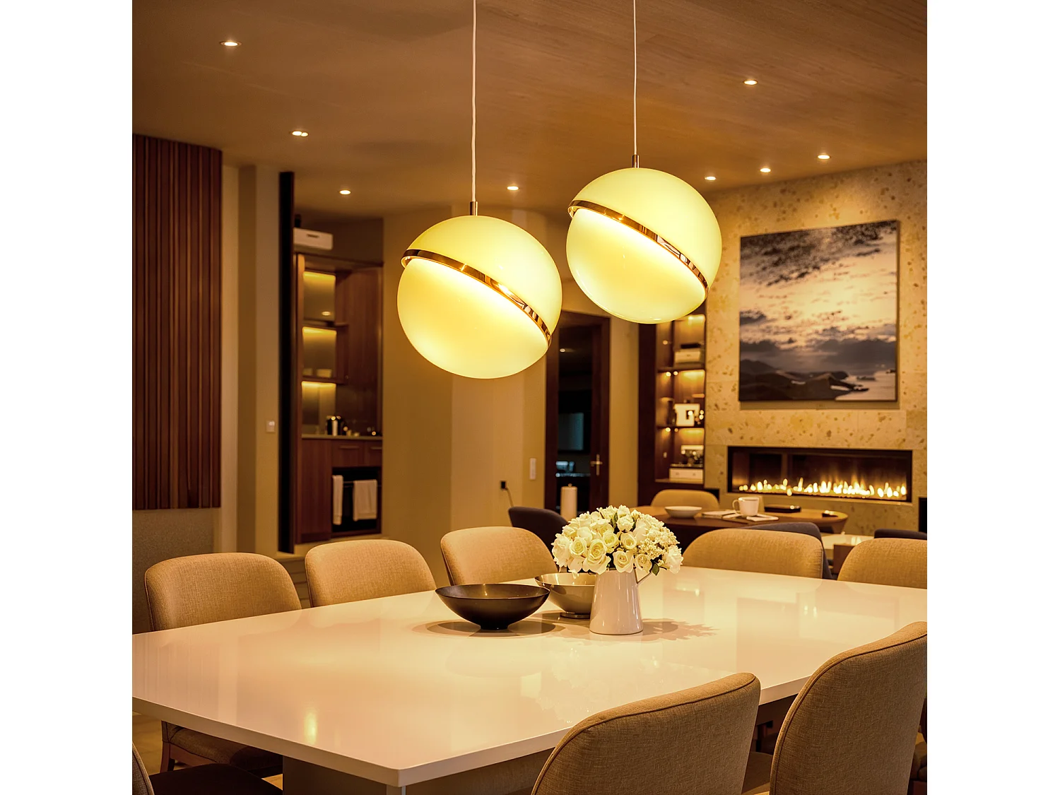 Suspension Métal Venus Chromé