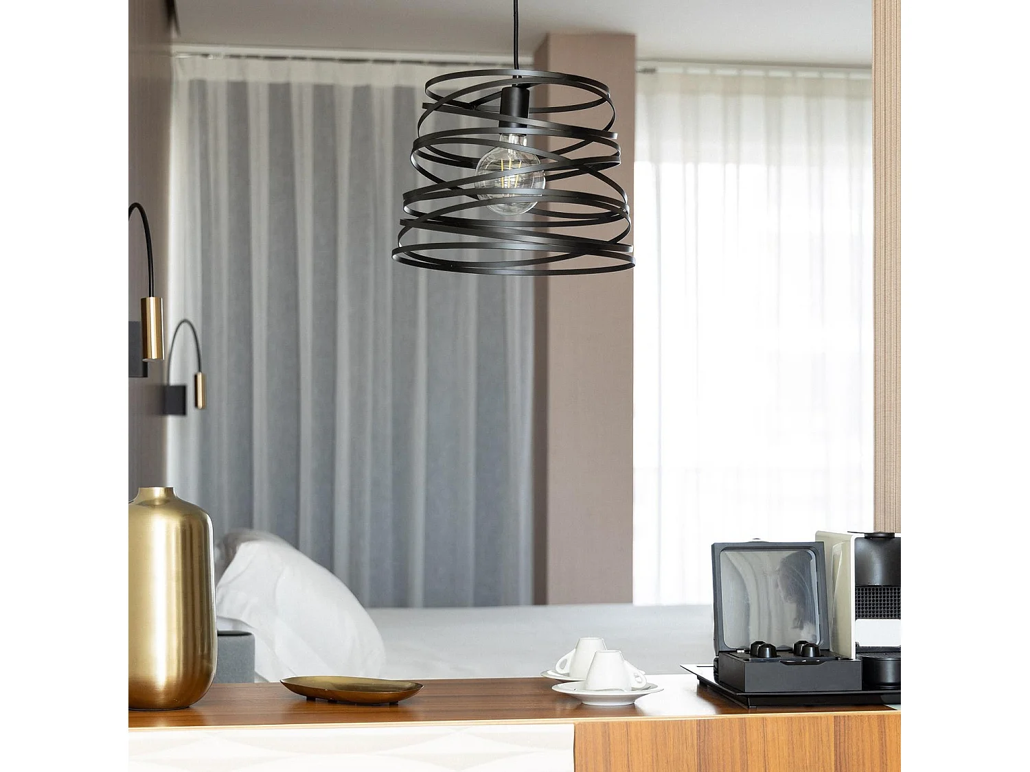 Suspension Métal Hura  Noir