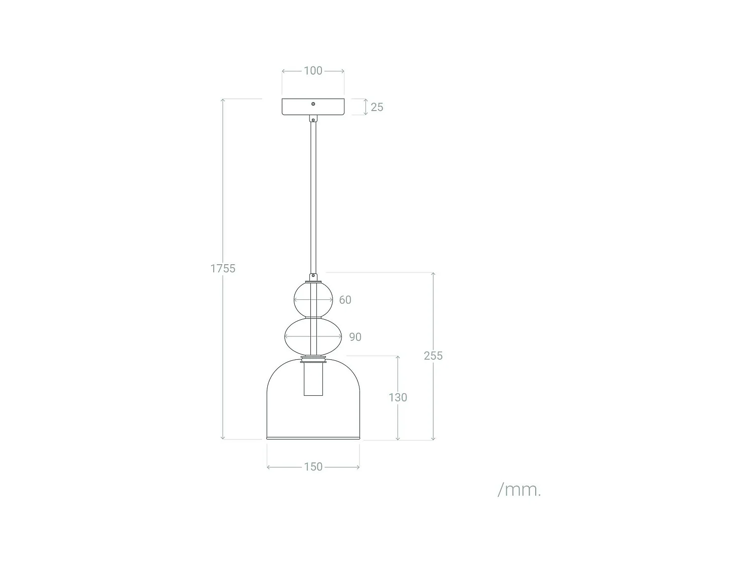 Lámpara Colgante Metal y Cristal Baudelaire Rosa