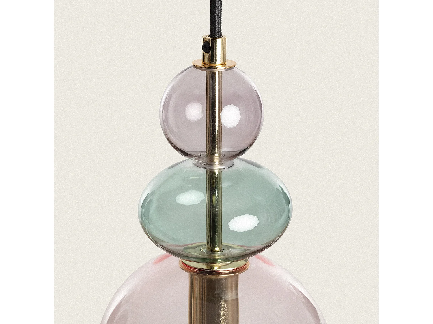 Suspension Métal et Verre Baudelaire  Rose