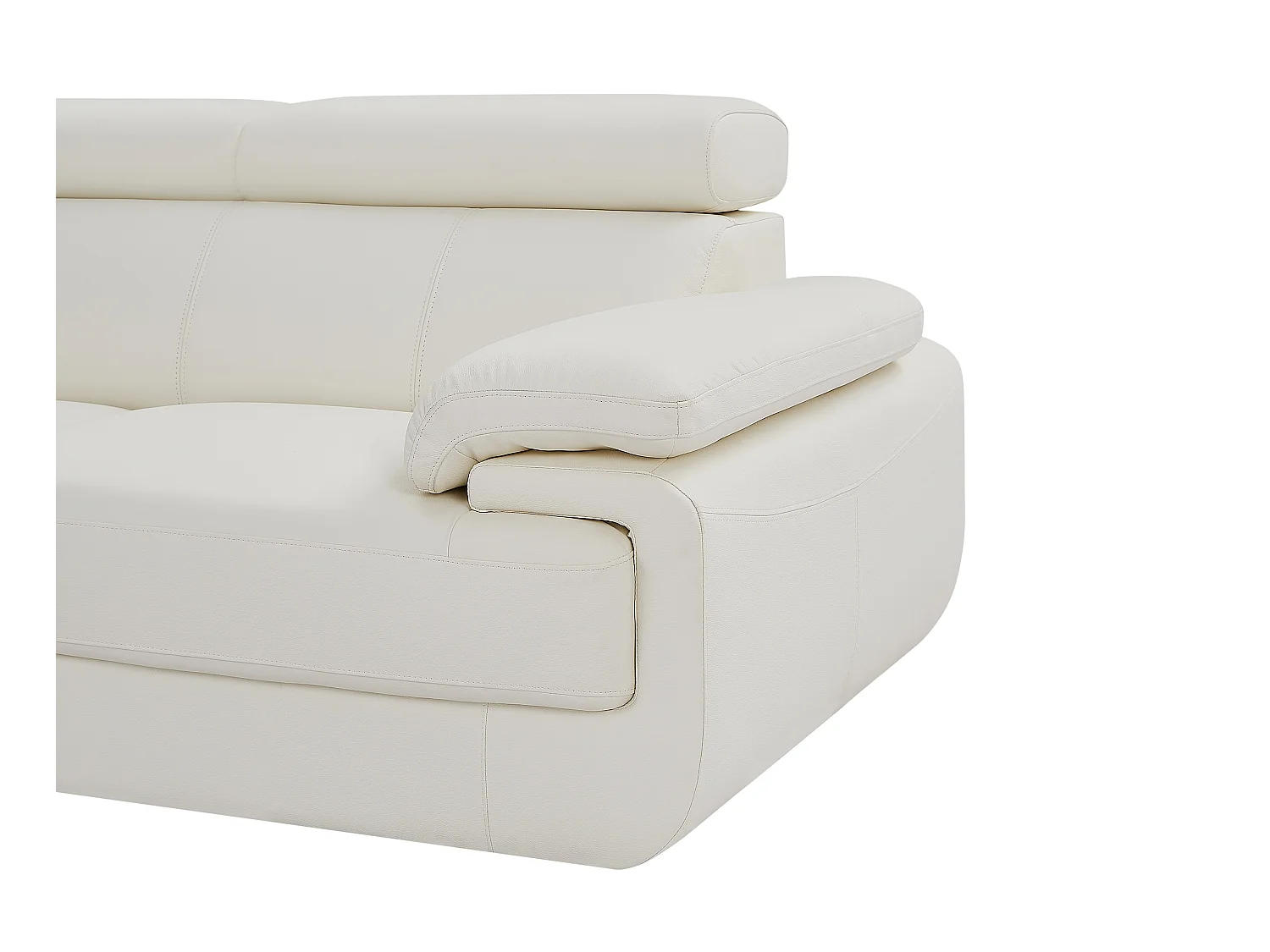 XXL zevenzitsbank van leer ELEVANTO - wit - hoek rechts