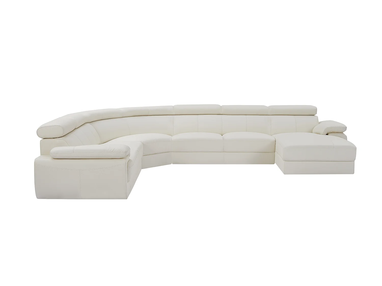 XXL zevenzitsbank van leer ELEVANTO - wit - hoek rechts