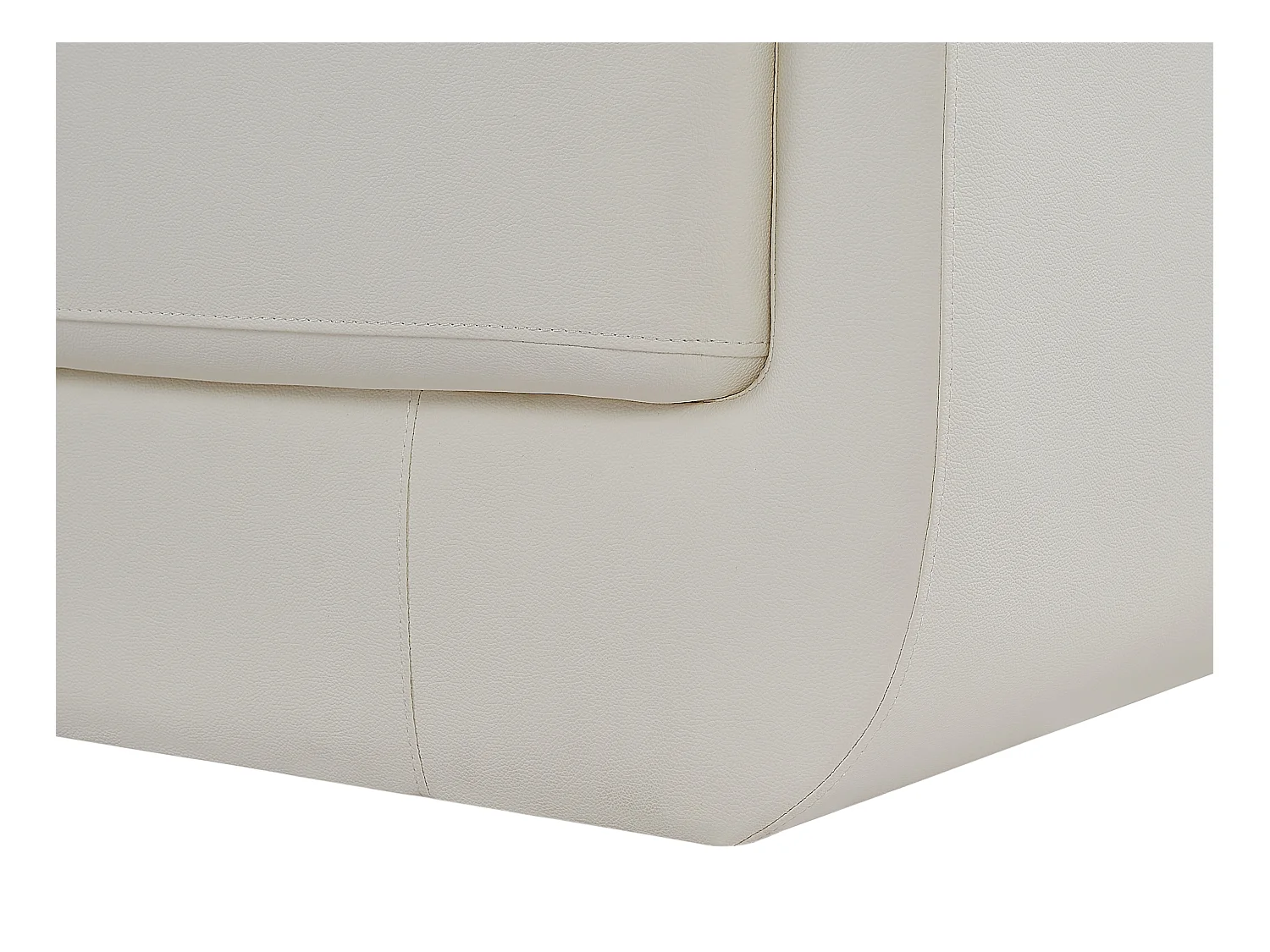 Grand canapé d'angle gauche panoramique en cuir blanc ELEVANTO