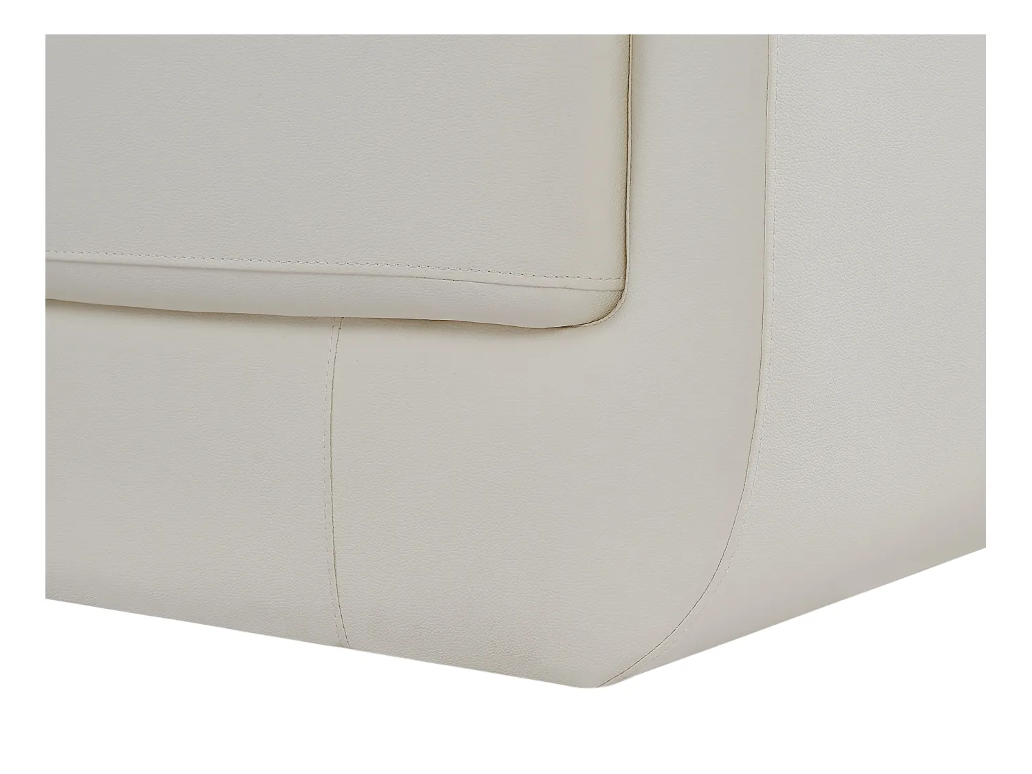 Grand canapé d'angle gauche panoramique en cuir blanc ELEVANTO