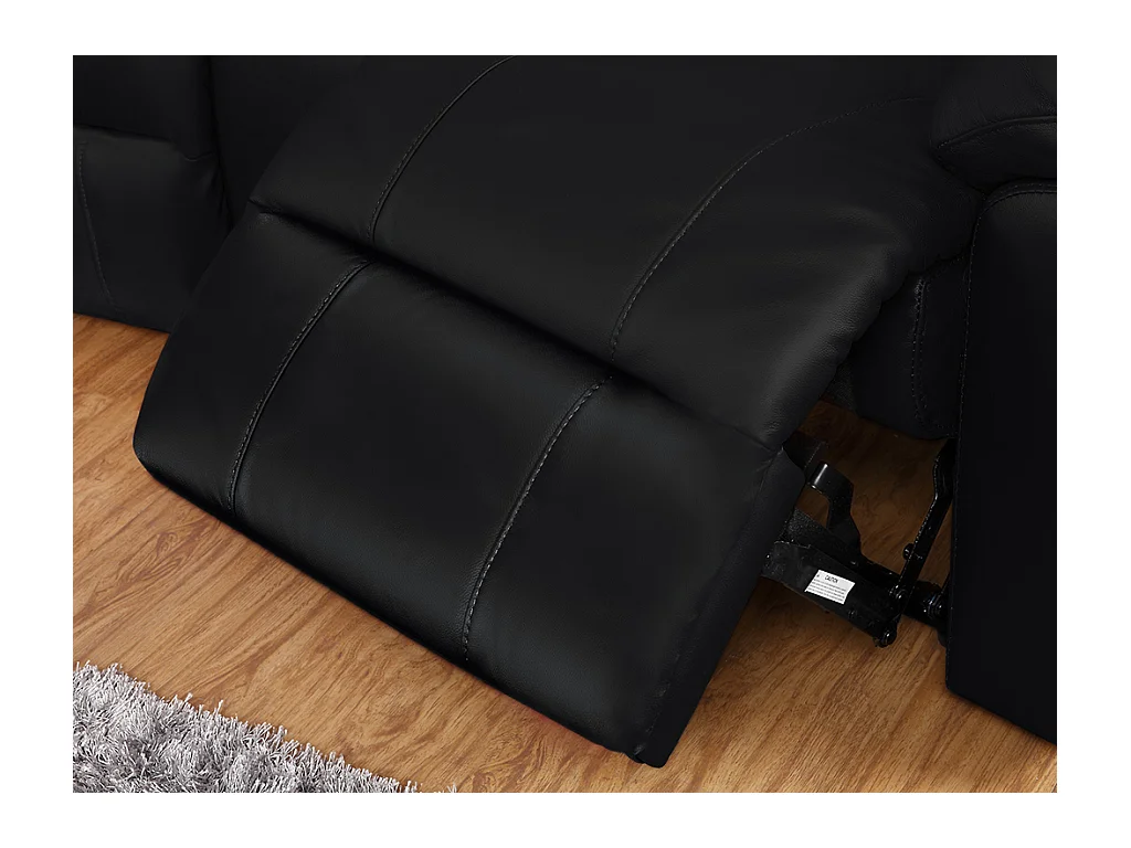 Relaxsofa 3-Sitzer - Leder - Schwarz - AROMA