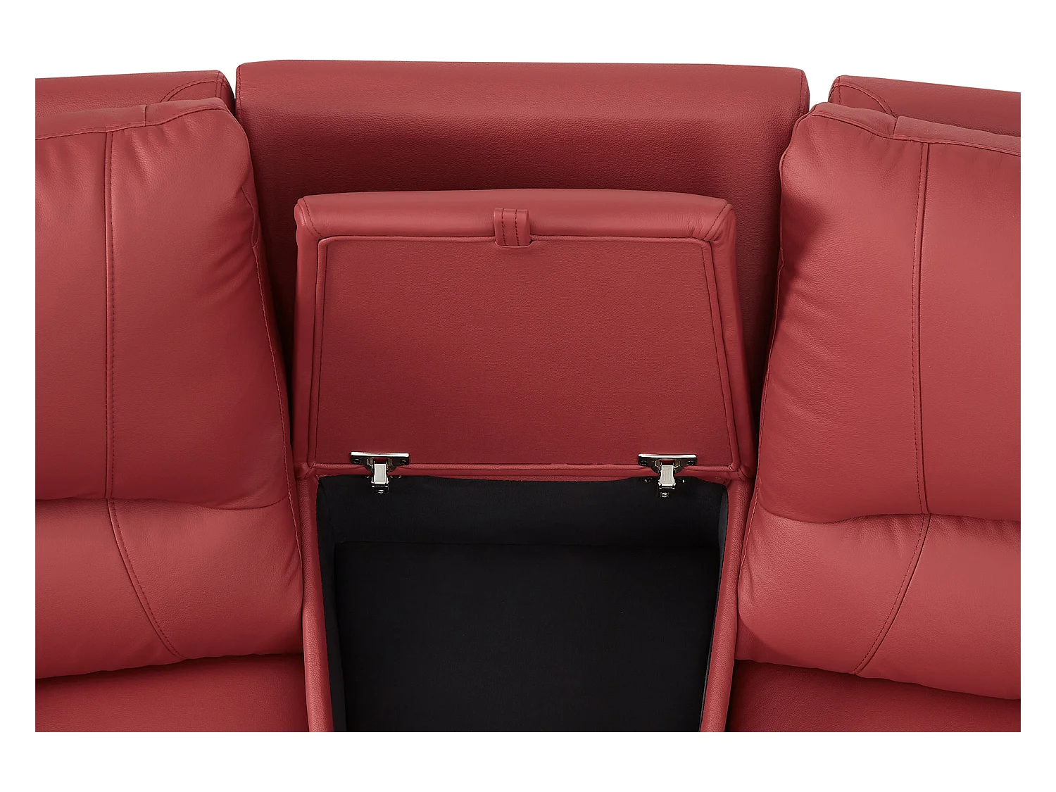 Driezits relaxbank van leer AROMA - rood