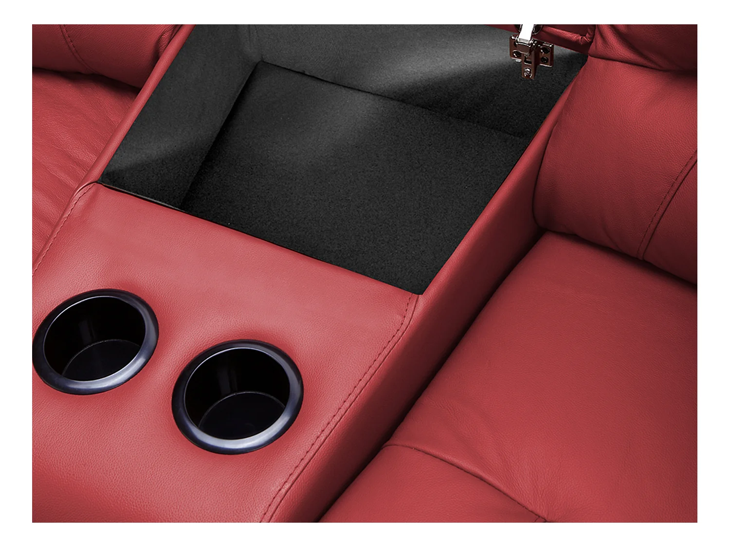 Driezits relaxbank van leer AROMA - rood