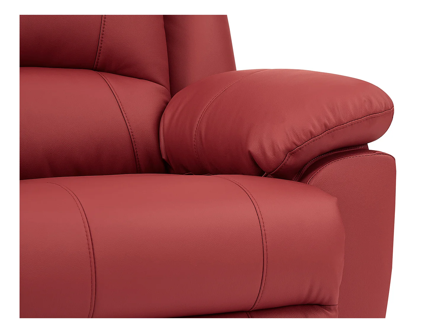 Driezits relaxbank van leer AROMA - rood